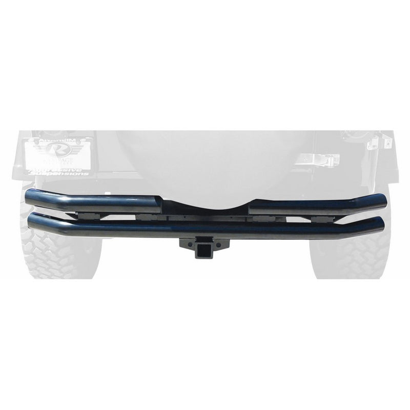 Rampage Products 7648 Black Rear Tube Bumper with Hitch Receiver