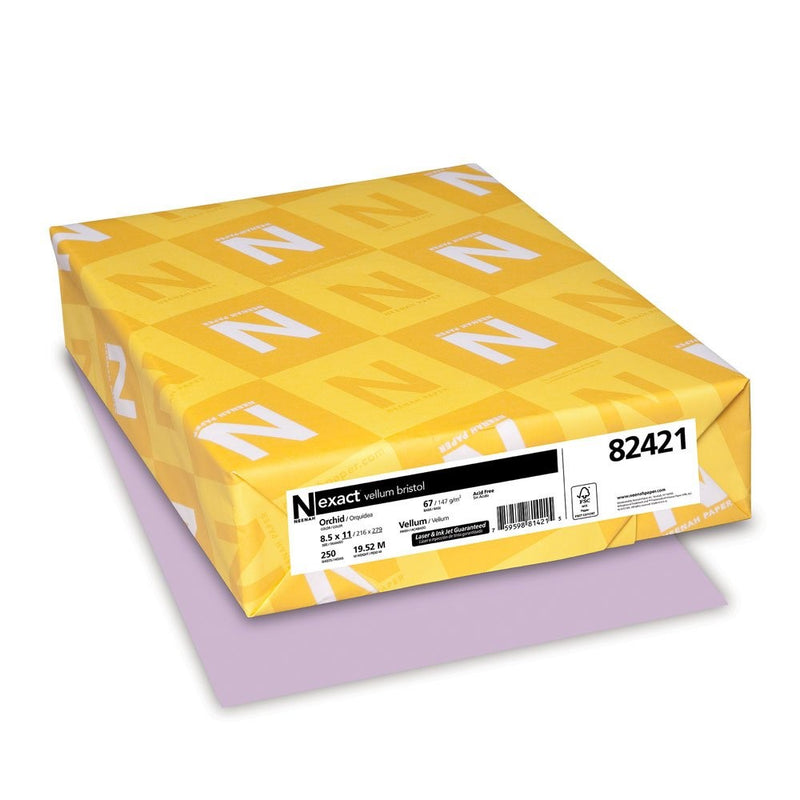 Exact Vellum Bristol, 8.5" x 11", 67 lb/147 gsm, Orchid, 250 Sheets (82250)