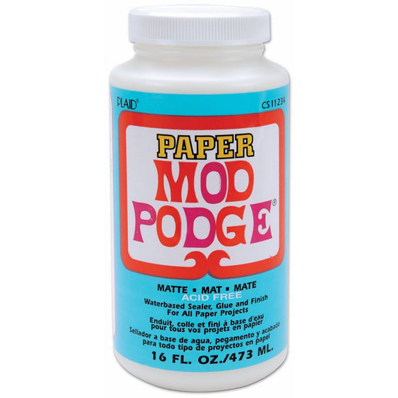 Mod Podge Waterbase Sealer, Glue and Finish for Paper (16-Ounce), CS11234 Matte Finish