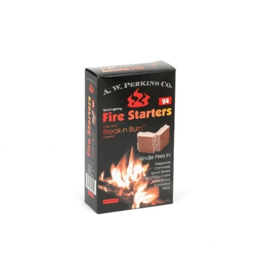 AW Perkins Break-n-Burn Fire starter Squares - 24 Squares Per Box