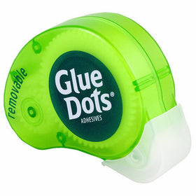 Glue Dots Removable Dot N' Go Dispenser with 200 (.375 Inch) Removable Adhesive Dots (03670A)