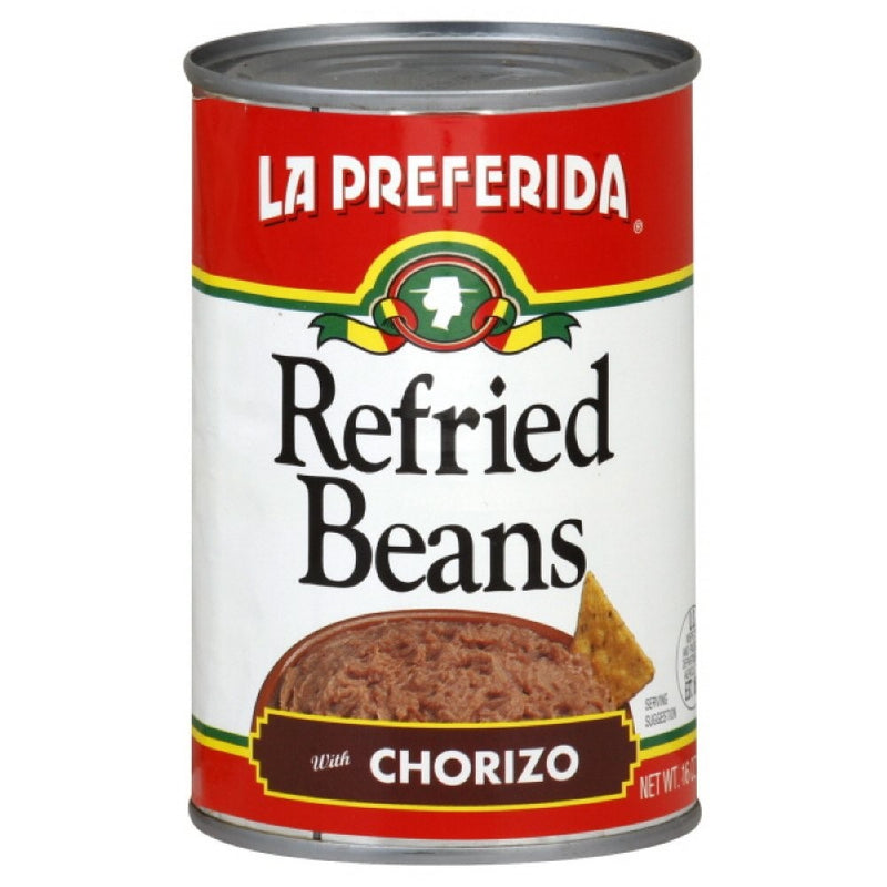 La Preferida Refried Beans Chorizo, 16-Ounce (Pack of 12)