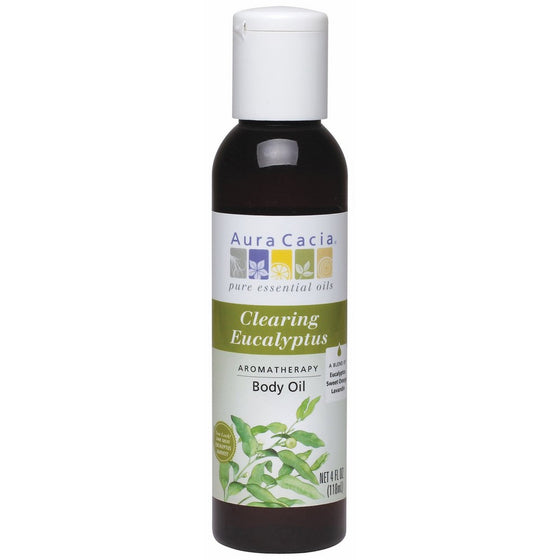 Aura Cacia Body Oil, Clearing Eucalyptus, 4 Fluid Ounce