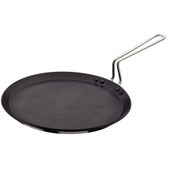 Futura Non-Stick Flat Tava Griddle, 12-Inch For Dosa, 4.88mm with Steel Handle