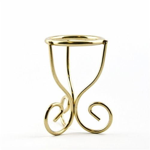 2.75" Tall Spirals Gold Tone Metal Egg Stand Display Holder