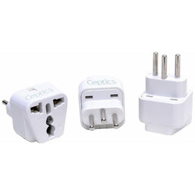 Ceptics GP-11A-3PK Switzerland Travel Plug Adapter (Type J) - 3 Pack [Grounded & Universal]
