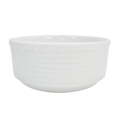 CAC China CRO-4 Corona 4-1/2-Inch 7.5-Ounce Super White Porcelain Bouillon, Box of 36