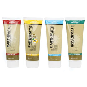 Redmond Earthpaste Natural Non-Fluoride Toothpaste, 4 Pack (Lemon, Wintergreen, Cinnamon, Peppermint)