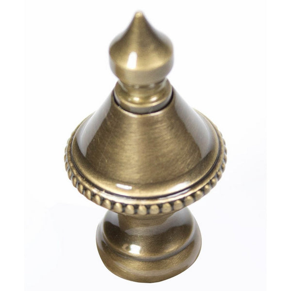 Beaded Knob Antique Brass Finial B109A