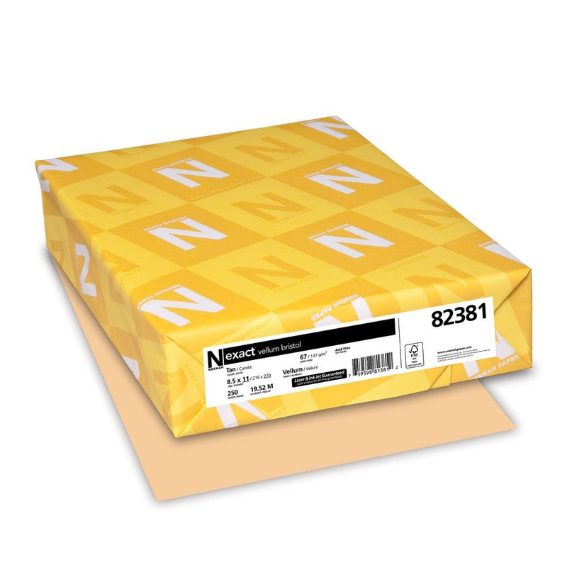 Exact Vellum Bristol, 8.5" x 11", 67 lb/147 gsm, Tan, 250 Sheets (82381)
