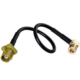 Bingfu RF Pigtail Standard 50 Ohm Fakra Curry Code K Plug Male to Right Angle SMB Plug Female on 15cm(5.91in) RG174 Coax Cable for Satellite Radio with IF SiriusXM Sirius XM Auto Vehicle (Pack of 1)