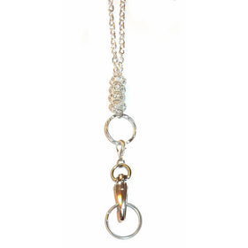 Hidden Hollow Beads 34-Inch Long Chain Bling Style Women's Fashion Beaded Lanyard Badge Holder - White Bling