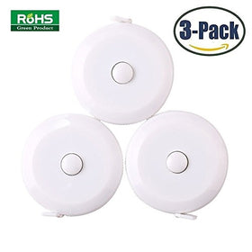 3 Pack Tape Measure 150 Cm 60 Inch Push Button Tape Body Measuring Soft Retractable For Sewing Double-Sided Tailor Cloth Ruler (White) By BUSHIBU