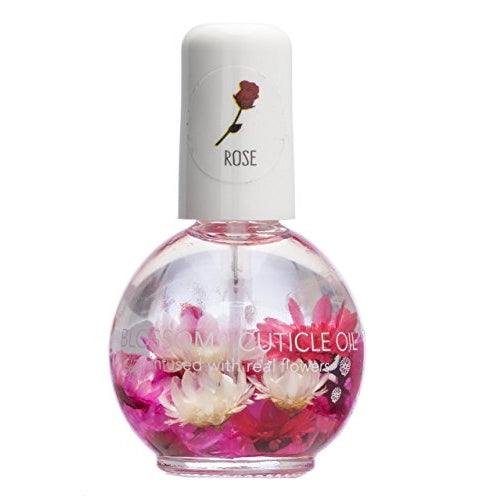 Blossom Scented Cuticle Oil (0.42 oz) infused with REAL flowers - made in USA (Rose)