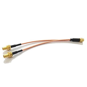 1 in 2 Y type splitter adapter SMA male switch 2X SMA female jack nut RF coax cable RG316 15cm 6" USA shipping