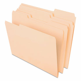 Pendaflex CutLess File Folders with Softer Paper Edges, Letter Size, Manila, 1/3 Cut Tabs in Assorted Positions, 100 Per Box (48420)