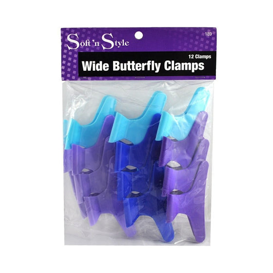 Soft 'N Style Butterfly Clamps, Assorted Colors, 1 Dozen