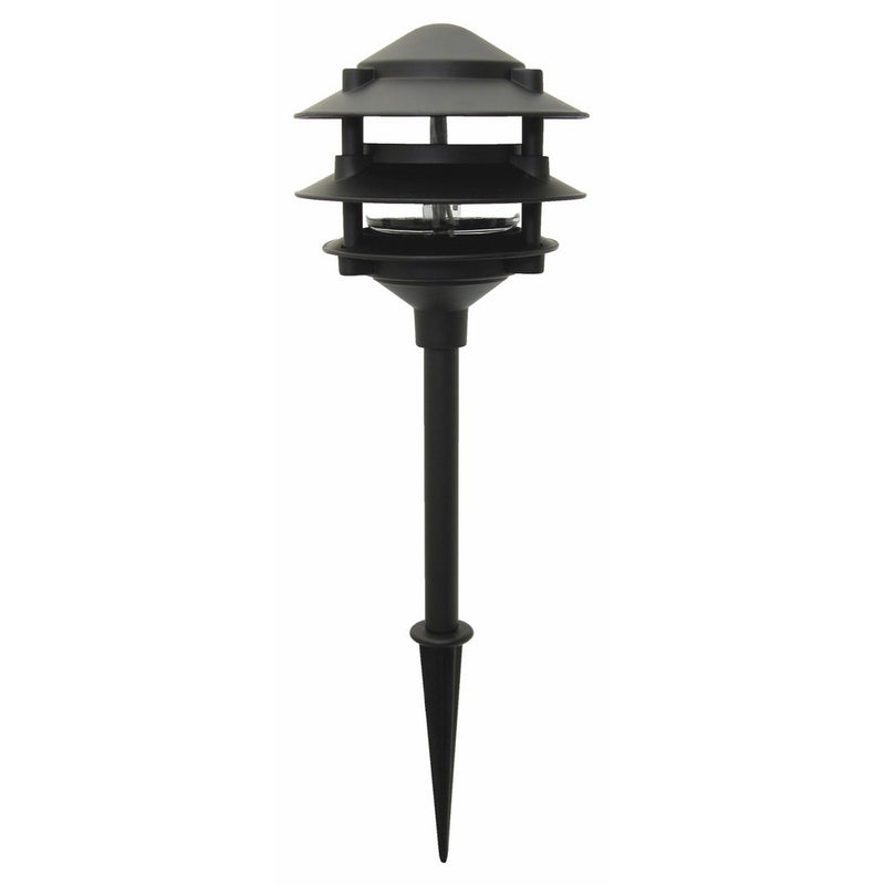 Moonrays 95725 Low Voltage Path Lighting Made Of Diecast Aluminum (3-Tier Design, Black Finish)