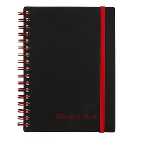 Black n' Red Twin Wire Poly Cover Notebook, 3-5/8 x 5-7/8 Sheet Size, Black/Red, 70 Ruled Sheets (F67010)