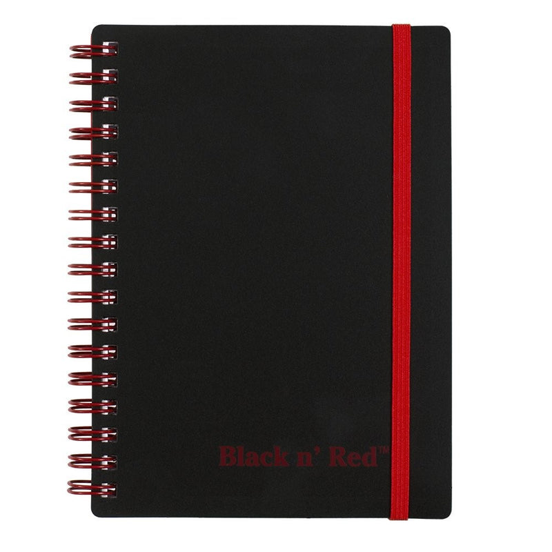 Black n' Red Twin Wire Poly Cover Notebook, 3-5/8 x 5-7/8 Sheet Size, Black/Red, 70 Ruled Sheets (F67010)
