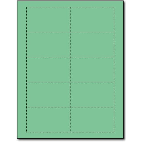 Business Cards, 110lb Index Green - 25 Sheets / 250 Business Cards