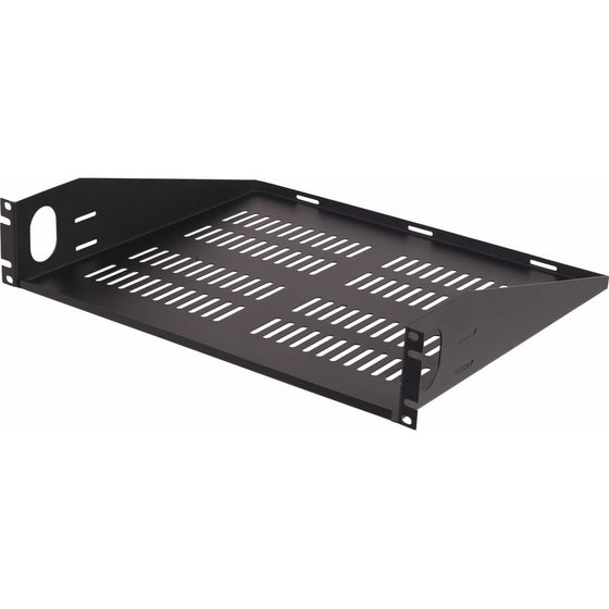 VMP ER-S2UV Universal Vented Two Space Equipment Rack Shelf (Black)