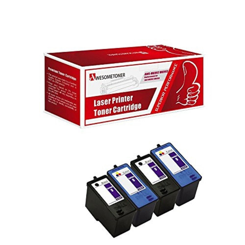 Remanufactured Ink Cartridge Replacement for Dell Series 9 MK992 MK993 (2 Bla...