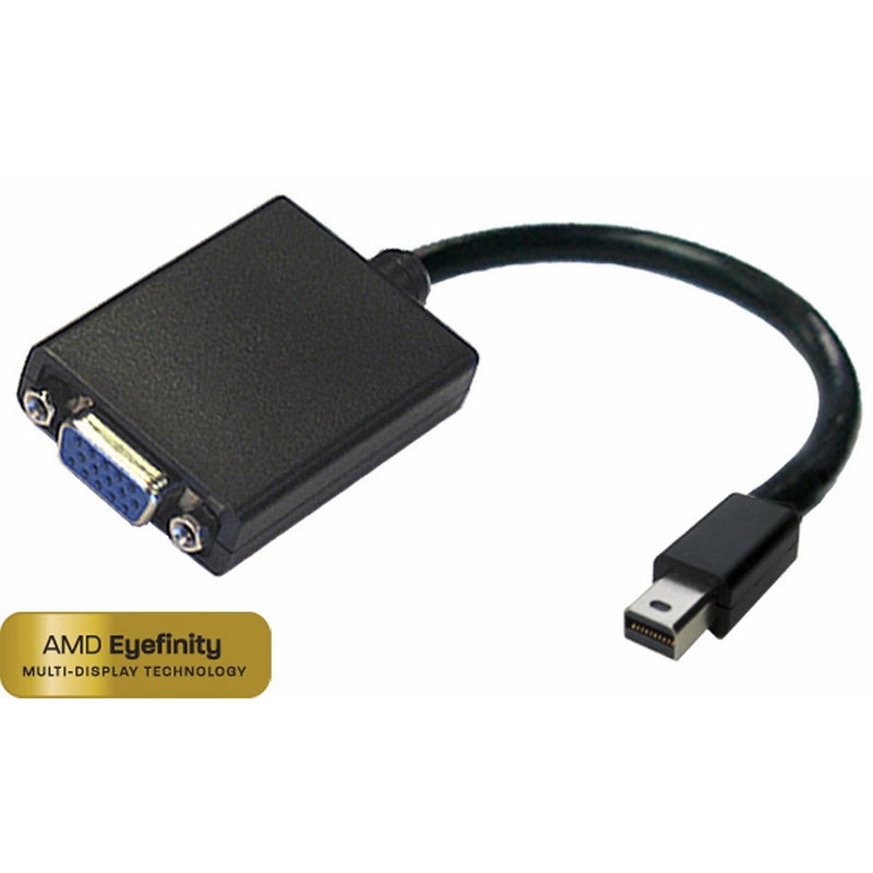 Accell Mini DisplayPort to VGA Active Adapter - AMD Eyefinity Certified, 1920x1200 (WUXGA) 60Hz - Retail Package