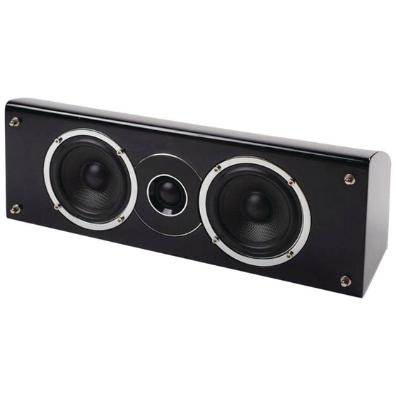 PURE ACOUSTICS 4" 2-Way Noble II Gloss Black Center Channel Speaker Home Audio Crossover, BLACK (NOBLE-IIC)