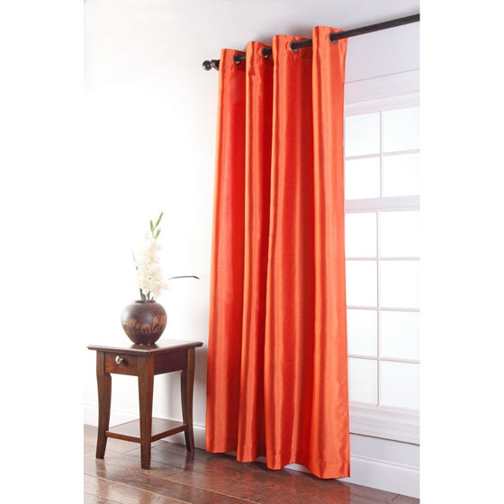 Stylemaster Tribeca 56 by 95-Inch Faux Silk Grommet Panel, Mandarin