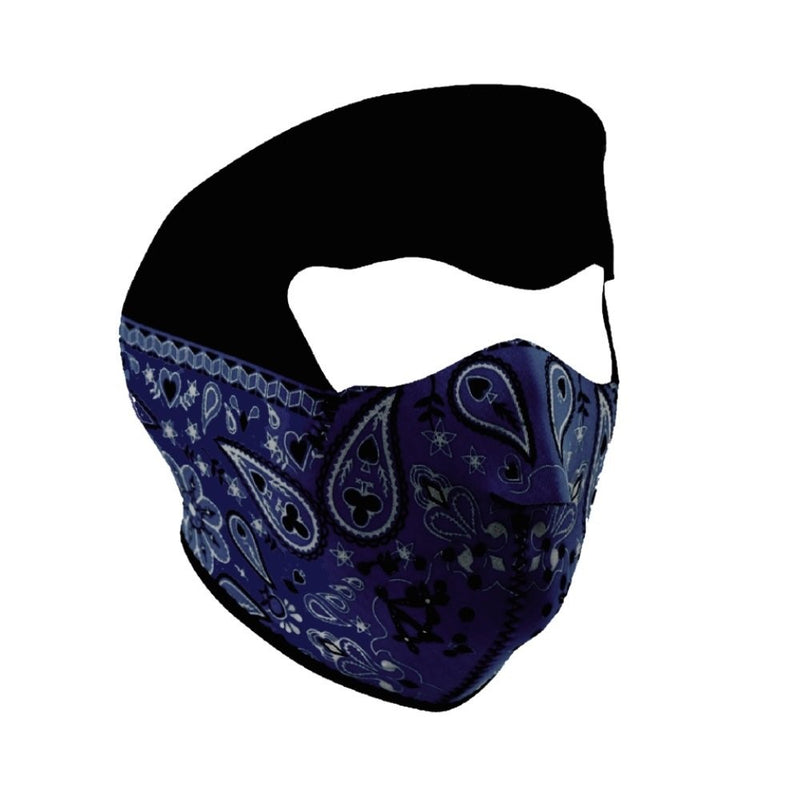Zanheadgear Neoprene Full Face Mask, Blue Paisley Bandanna
