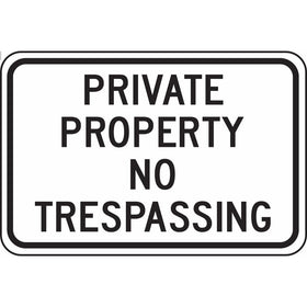 Accuform Signs FRP903RA Engineer-Grade Reflective Aluminum Parking Sign, Legend PRIVATE PROPERTY NO TRESPASSING, 12" Length x 18" Width x 0.080" Thickness, Black on White