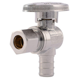 SharkBite 23058LF PEX Chrome Plated Angle Stop, 1/2-Inch by 3/8-Inch