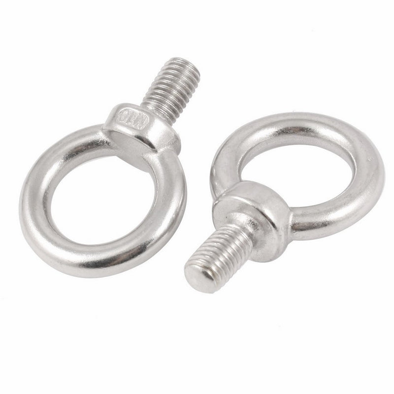 Uxcell a11102500ux0167 304 Stainless Steel M10 10mm Rigging Eye Bolts w Shoulder (Pack of 2)