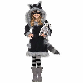 Fun World Costumes Baby Girl's Sweet Raccoon Toddler Costume, Black/Grey, Large (4-6)
