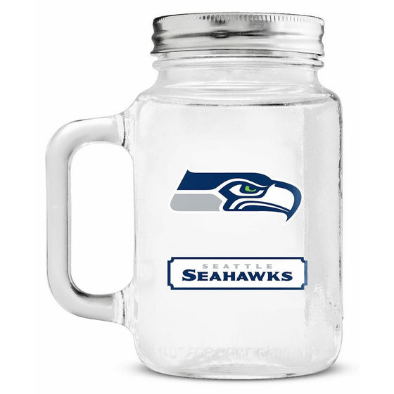 Duck House NFL Seattle Seahawks 20oz Glass Mason Jar