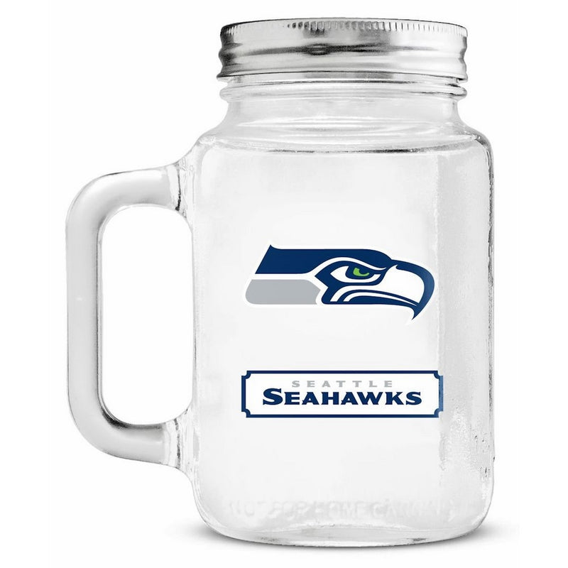 Duck House NFL Seattle Seahawks 20oz Glass Mason Jar