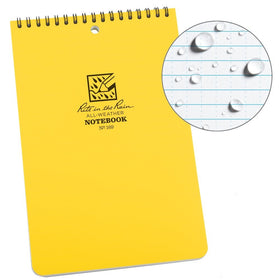 Rite in the Rain All-Weather 6" x 9" Top-Spiral Notebook, Yellow Cover, Universal Pattern (No. 169)
