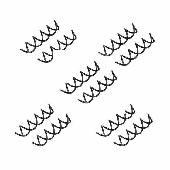 CJESLNA 10x Black Spiral Hair Pin Clip Bun Stick Pick for DIY Hair Style / Sleek and Compact Alloy Construction, Designed to Fit for All Hair Type, Especially for Long Hair