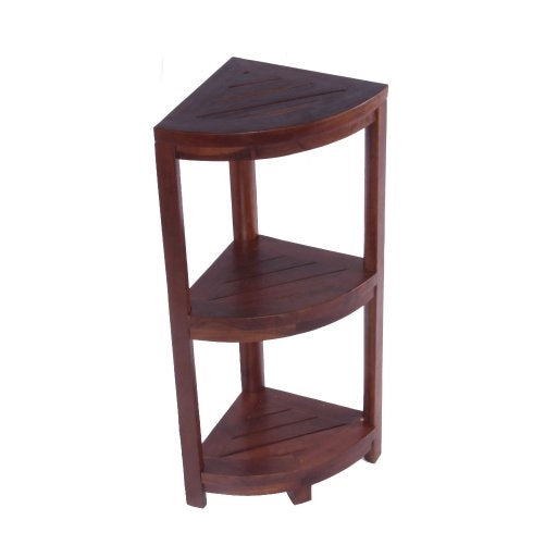 DecoTeak Oasis 3-Tier Teak Corner Shower Shelf