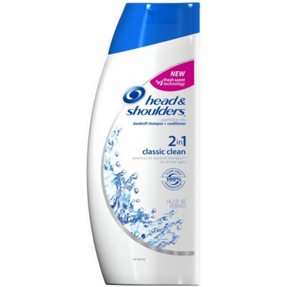 Head & Shoulders Shampoo Classic Clean 2-In-1 13.5 Ounce (400ml) (3 Pack)