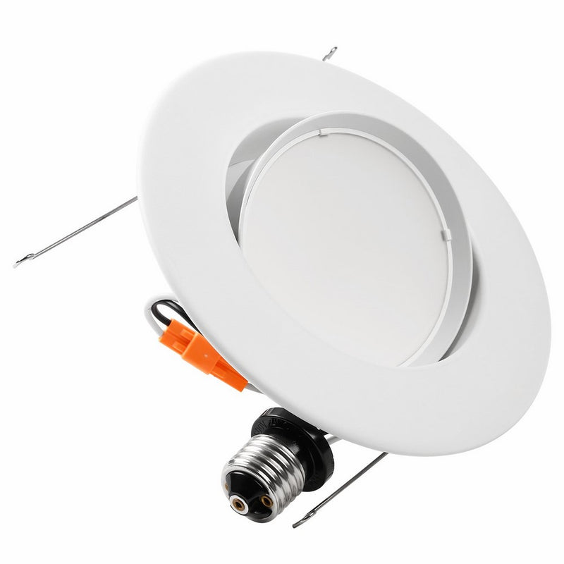 TORCHSTAR 10W 5/6inch Gimbal LED Recessed Light Retrofit Kit 75W Equivalent, Energy Star UL Classified Light Fixture, Adjustable LED Directional Ceiling Down Light Fits Recessed Can - 5000K Daylight