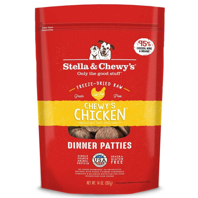 Stella & Chewy's Freeze-Dried Raw Chewy's Chicken Dinner Patties Grain-Free Dog Food, 25 oz bag