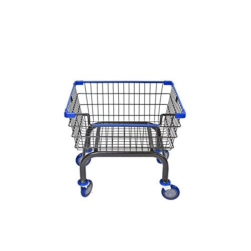 Cart&supply Coin Laundry Cart, Laundry Cart[Charcoal]without Pole Rack (BLUE)