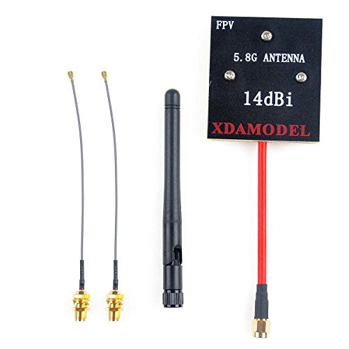 Crazepony Enhanced FPV Antenna Kit 5.8Ghz 14dBi Panel SMA Antenna 2.4GHz 3dBi SMA Antenna SMA to IPEX Cable for Hubsan H501S H107D H107D