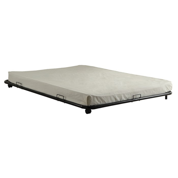 Contemporary Metal Twin Trundle with Caster Wheels, Black