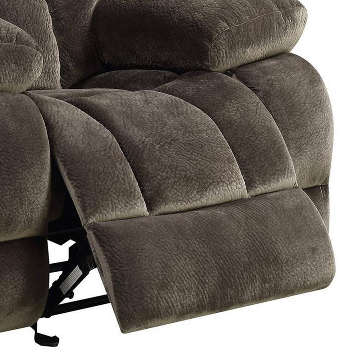 Transitional Glider Recliner Chair with Plush Cushions, Brown