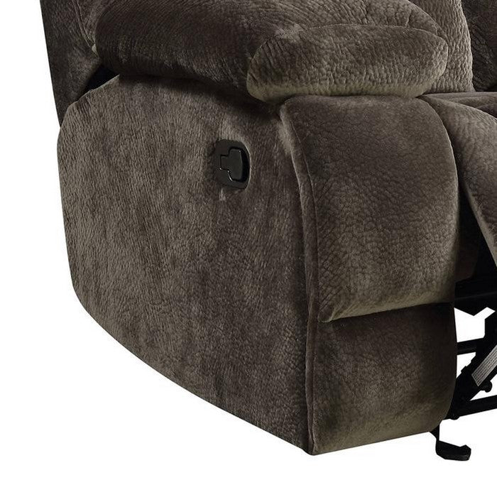 Transitional Glider Recliner Chair with Plush Cushions, Brown