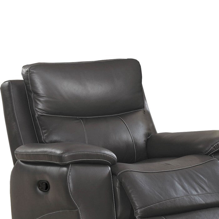 Contemporary Recliner Chair with Contoured Seat, Gray