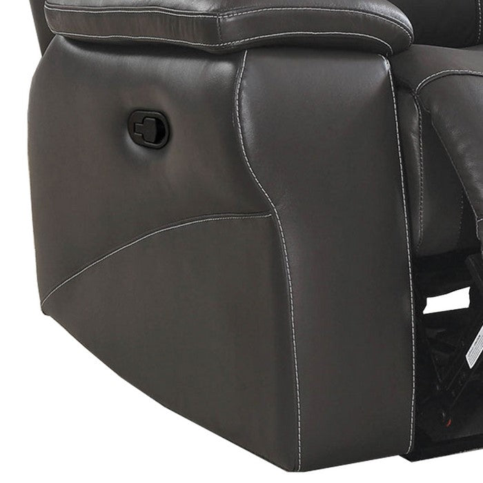 Contemporary Recliner Chair with Contoured Seat, Gray